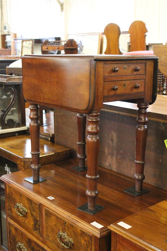 19th century mahogany drop leaf work table